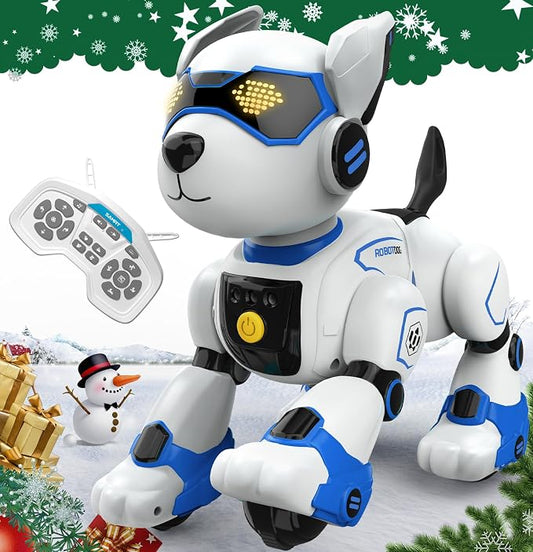 anysun Robot Dog Toy for Kids, Programmable Remote Control Robot Puppy with Voice & Touch Sensors, Dancing/Singing, Animal Sound Imitation, Smart Stunt Robot Pet, Robotic Dog for Kids (Royal Blue)