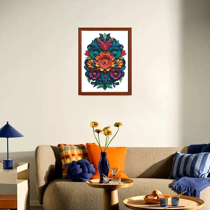 Leodozzio Wooden Puzzles for Adults, Waterfall Flowers Jigsaw Puzzles 500 Pieces-5MM, Unique Shaped Wooden Autumn Puzzle, Birthday Gift Family Game, 13.6x18.5 Inch
