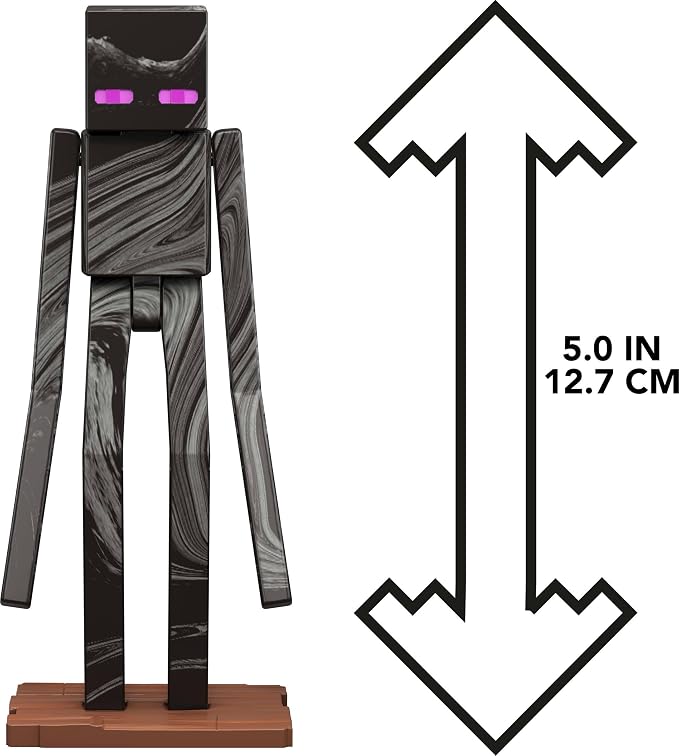 Mattel Minecraft Action Figure & Accessories Toy Set, Enderman Posable Character Collectible Inspired by a Minecraft Movie, 3.25-inch Scale