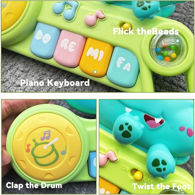 Cute Crocodile Piano for Baby Musical Toys 18M+, Early Learning Light up Music Keyboard Infant Toy Perfect Christmas Birthday Gifts for Boy & Girl Age 2 3 Years Old (Cute Crocodile)