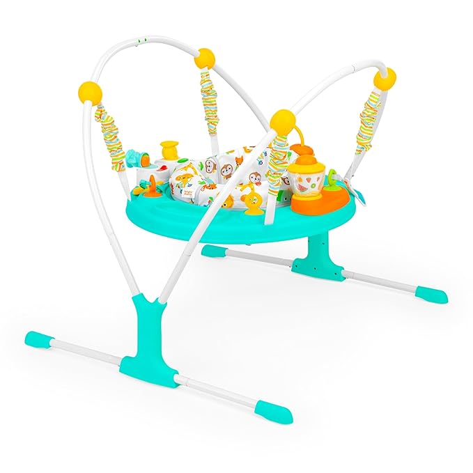 Bright Starts Cooking Up Fun Baby Activity Jumper with Music and Lights, Kitchen Role Play Toys, Unisex, 6 Months+, Up to 25 lbs