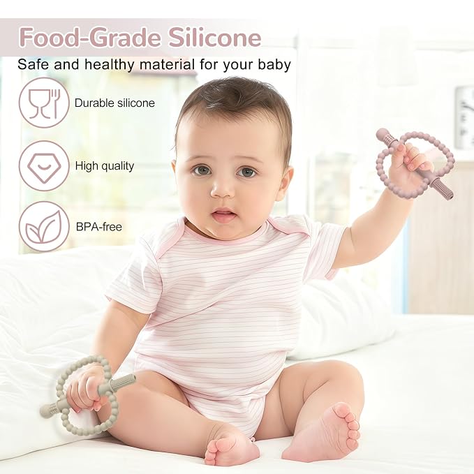 Baby Teething Toys for Babies 0-36 Months – Anti-Choking Design, Teething Relief for Straws Sticks, Chew Straw Sensory Toy for Infant Toddlers Silicone teether Tubes