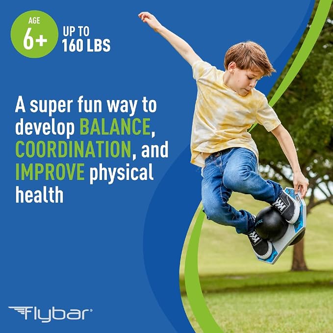 Flybar LED Pogo Trick Ball for Kids Balance Bounce Board w/Anti-Slip Deck