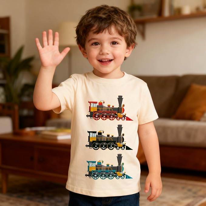Todder Boys Shirt Kids Trains Bug Retro Nature Cool Tees Tops 2-7 Years