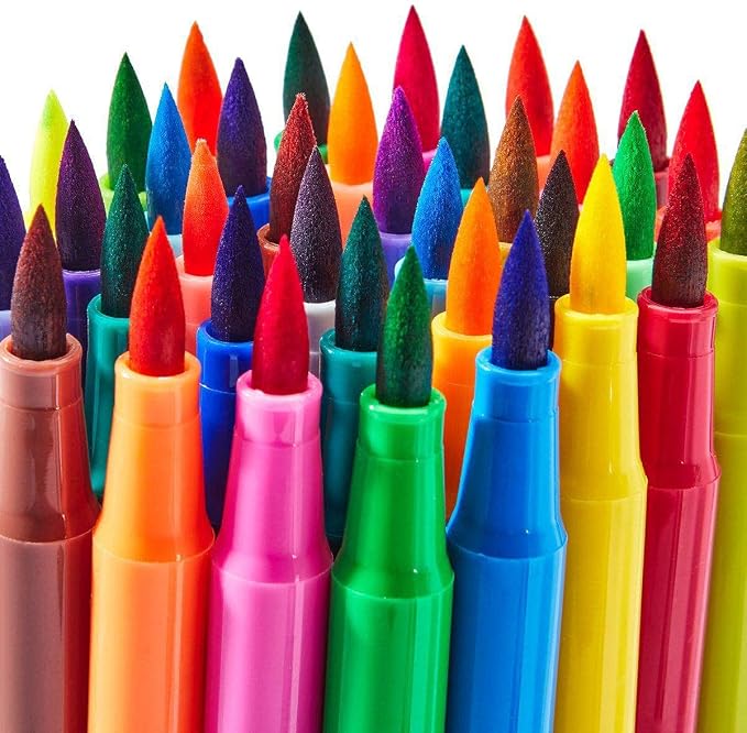 KINGART Watercolor Brush Marker Set – 36 Vivid Colors – Flexible Nylon Tips for Sketching, Drawing, Calligraphy, & Painting – Reusable Storage Case Included