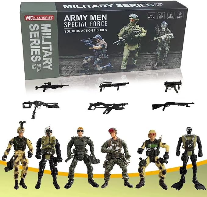 Army Men Toy Set for Boys 4-7,Army Men Action Figure Military Toy Playset US Army Men and SWAT Team with Weapons,Military Action Figures Easter Gift for Boys Age 4-7 6-8
