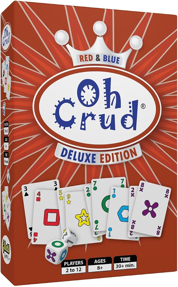 Oh Crud Deluxe Edition: A Trick-Taking Card & Dice Game for Adults & Families, Strategy Card Game for Family Game Night Fun, Easy-to-Learn & Portable Party Decks for 2-12 Players by Ghetti Games
