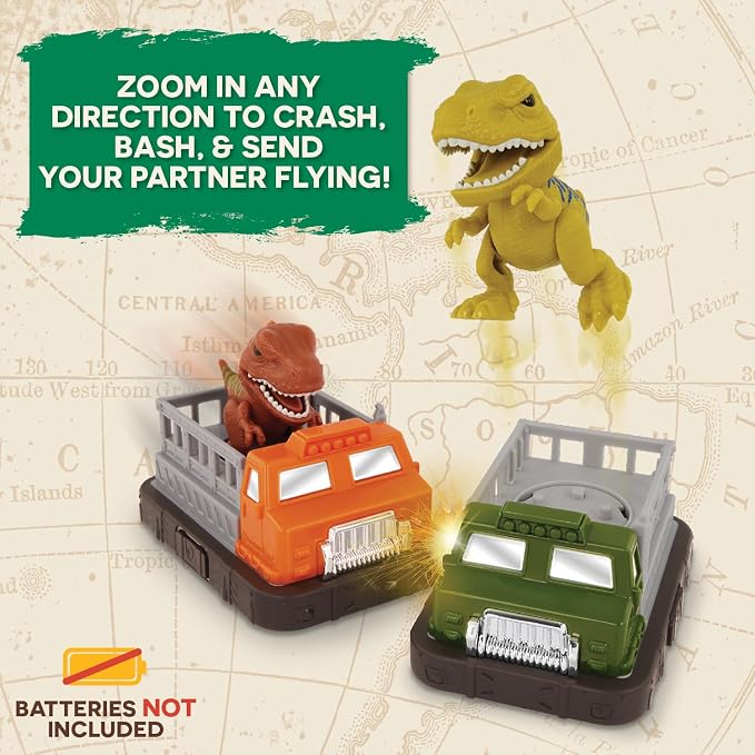 Terra by Battat – Remote Control Bumper Cars Set of 2 – Dinosaur Duel Rivals – Ejecting RC Cars with 2 – Player Battle & 1 – Player Auto Mode – Exciting Racing Action Toy for Toddlers & 3+ Years