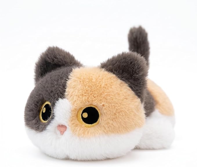 Weighted Cat Stuffed Animal, 12-Inch, 1.2 lbs Calico Cat Plush, Cuddly Soft Plushie Pillow Gift for Kids & Adults