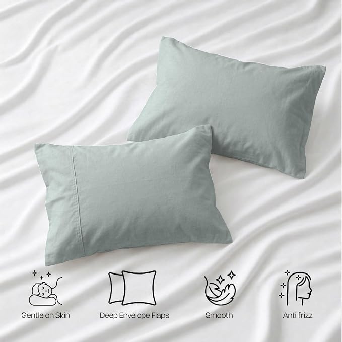 Queen Size Sheets Set, 4-Piece Premium Egyptian Long-Staple 100% Cotton Bedding Set, Single-Ply Luxury Sateen Weave Hotel Quality Sheets, Soft & Breathable, 15” Deep Pockets, Sage Green