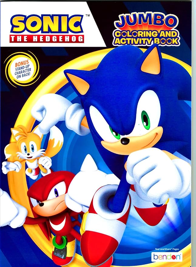 Bendon Sonic The Hedgehog Coloring Activity Book and Sticker Set for Kids