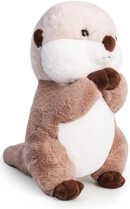 Riuhot Cute Otter Stuffed Animals Soft Sea Otter Plushie Toy 15.7" Christmas Birthday Party Plush Gift for Kids Children Girls Boys
