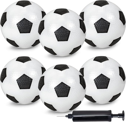 Hymaz 6 Inch Mini Soccer Balls for Kids Toddler, 6 Pack Inflatable Mini Balls with Pump, Small Soccer Ball Easter Birthday Gifts for Boys Girls Indoor Outdoor Sports Games Backyard Party Supplies