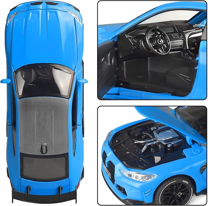 Toy Cars 1:32 Diecast Model Cars, with Light, Sound and Pull-Back Function, Zinc Alloy Car Models for Kids Who Love Automotive Mechanics & Collecting Exotic Sports Cars (Blue)