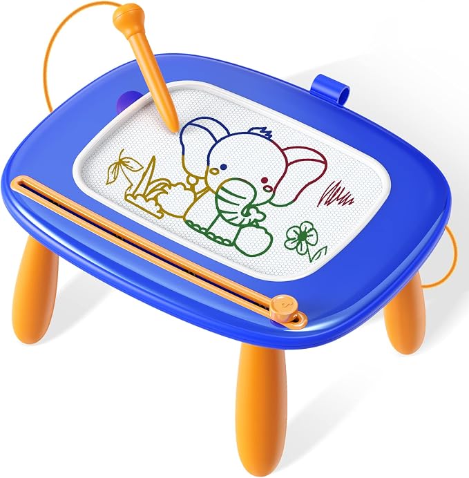 Seimome Toddlers Toys Ages 1-3, Magnetic Drawing Board, Doodle Board Pad Learning and Educational Toys for 18 Months Baby, 1-3 Yr Kids Birthday Gifts- Dark Blue