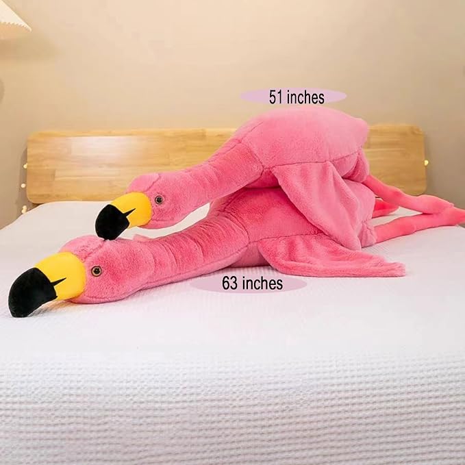 50" Large Flamingo Stuffed Animal Plush Pillow,Pink Flamingos Soft Plush Doll Toys,Gift for Kids and Adults（Pink）