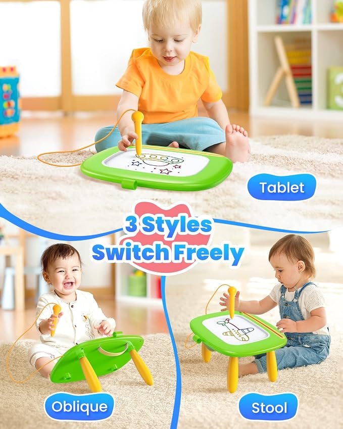 Seimome Toddlers Toys Ages 1-3, Magnetic Drawing Board, Doodle Board Pad Learning and Educational Toys for 18 Months Baby 1-3 Yr Kids Birthday Gifts- Green
