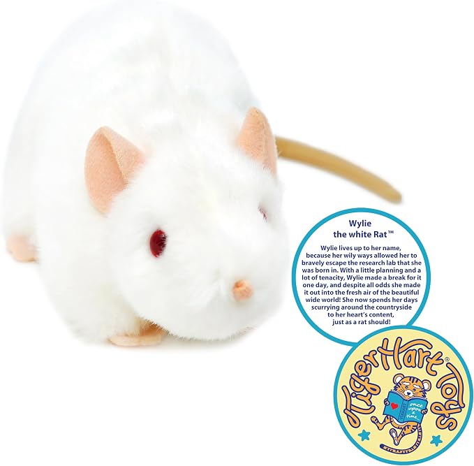 TigerHart Wylie The White Rat - 7 Inch Stuffed Animal Plush