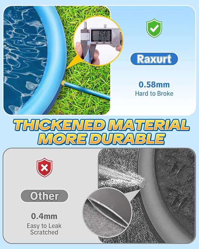 Raxurt Non-Slip Splash Pad for Kids and Dog, 67'' Splash Pad Thicken 0.58mm for Kids Ages 4-8 Toddler Baby Splash Sprinkler Pad Dog Pool Summer Outdoor Water Toys for Boys Girls