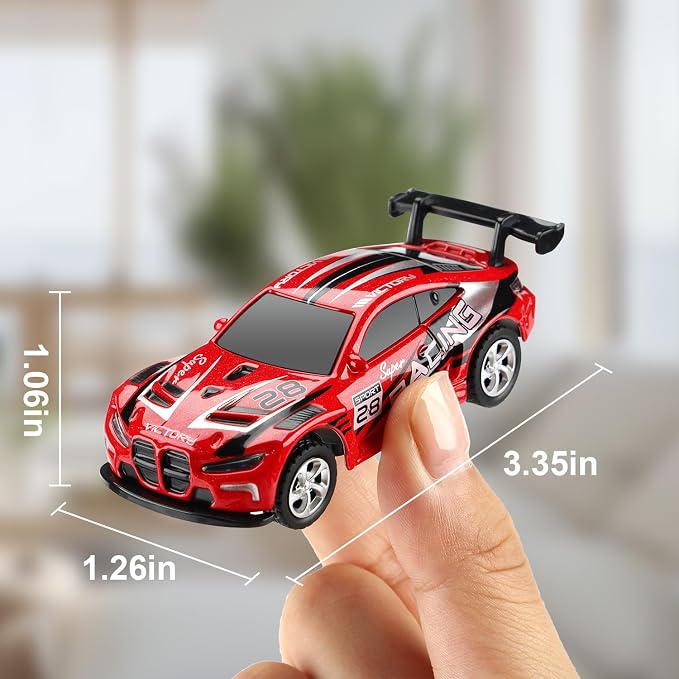 SASBSC Mini RC Toy Cars for Boys Kids Adults, 2.4GHz APP Remote Control Car with Lights and 3 Speed Modes, 1/64 Race Toy Car Rechargeable for Boys Ages 5-7 8-12,Birthday Gifts for Kids