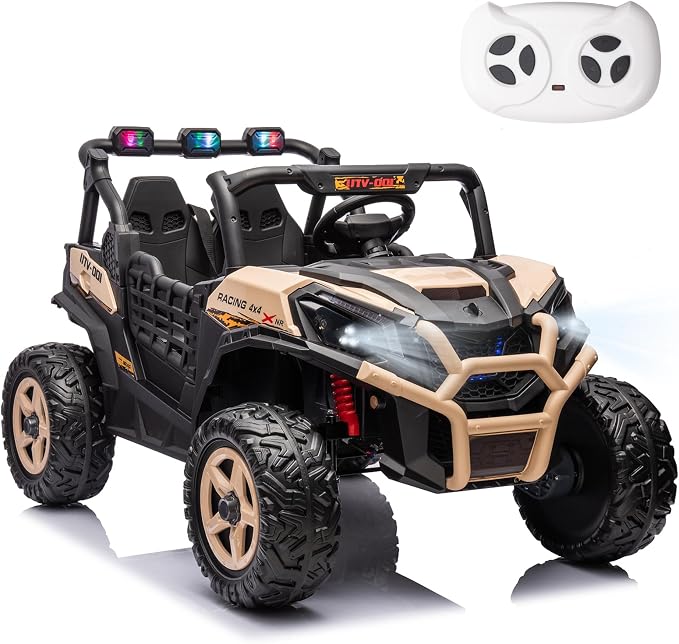 4WD UTV 24V Ride On Toys for Big Kids Ride On 2 Seater Ride On Toys Kids | 2 Seater Ride On Car for Kids Side-by-Side UTV Electric Cars for Kids Electric Ride Car Ride On Toys for Kids 4-8