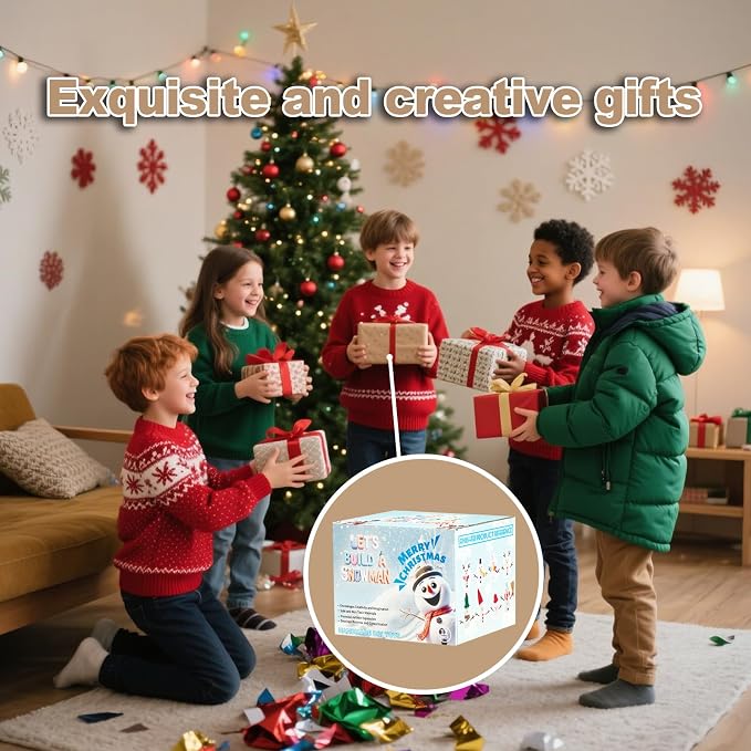 12Pack Build a Snowman Kit - Christmas Crafts for Kids,Air Dry Clay Snowman Crafts for Kids,Modeling Clay Snowman DIY Kit,Christmas Crafts Xmas Holiday Party Decor Gift,for Age 3+