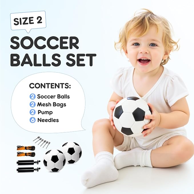 INPODAK Soccer Ball Size 3 Size 2 for Toddlers Kids 1-3 3-8, 1 or 2 Pack Cartoon Small Dinosaur Unicorn Soccer Ball Gifts for Girls Boys, Indoor Outdoor Sports Play Toys Birthday Gifts with Pump