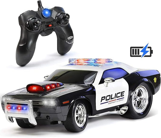 Rechargeable Police Car Remote Control Toy for Kids, Hobby Rc Cars Toys, Lights & Siren, Birthday Gift Ideas for Boy Age 8-12 Years, Gifts for Boys & Girls Ages 3 4 5 6-8 9 10 11 12 Year Old