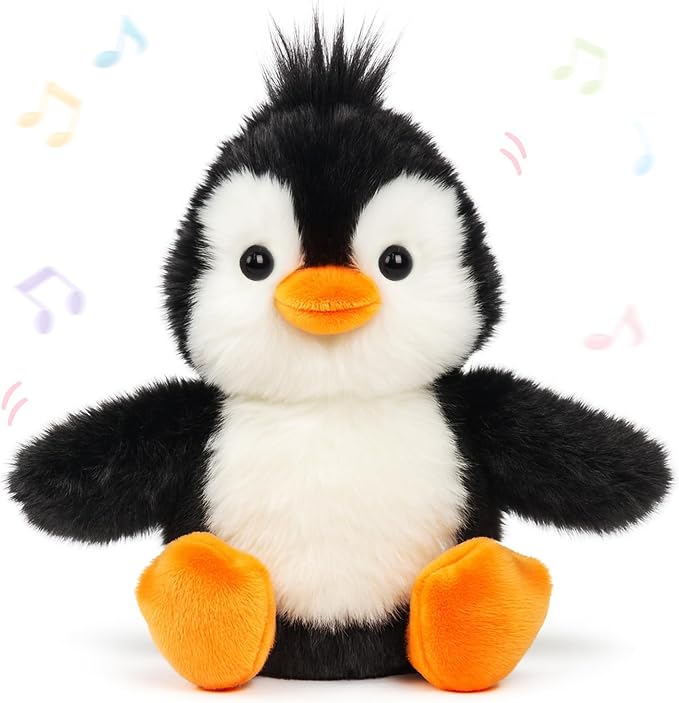 Talking Penguin Repeat What You Say Musical Stuffed Animal Shaking Singing Plush Toy Electric Interactive Animated Plushies Gifts for Kids Girls Boys