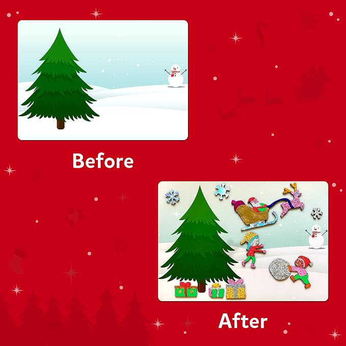 Skillmatics Foil Fun - Holiday Magic, No Mess Art for Kids, Christmas Craft Kits & Supplies, DIY Creative Activity, Travel Toys, Gifts for Boys & Girls Ages 4, 5, 6, 7, 8, 9