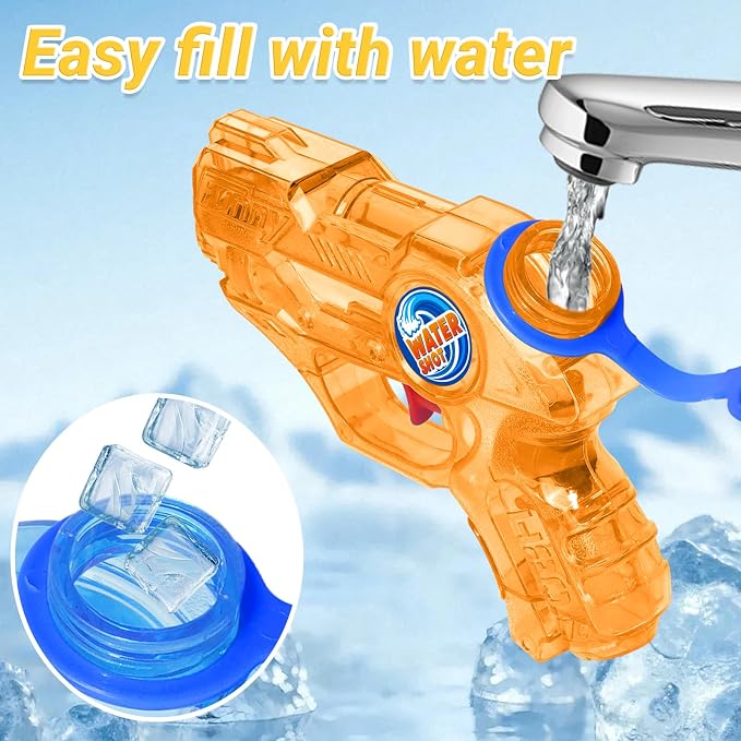 Water Gun for Kids Toddler: 4 Pack Mini Water Guns Squirts Small Soaker Pistol Super Blasters with Trigger for Boys Girls Summer Swimming Pool Beach Water Outdoor Fighting Party Bath Ideas Gift Toys