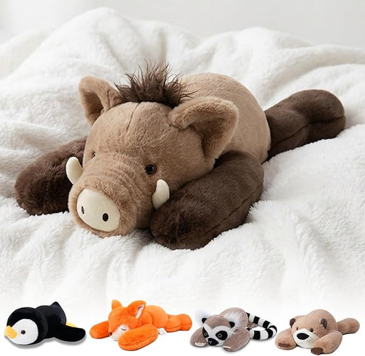 Niuniu Daddy Weighted Wild Boar Stuffed Animal for Kids & Adults, 20 Inch 3.3lb Large Plush Toy with Soft Fur, Weighted Plushies Pillow for Sensory Calm, Huggable Gift for Everyday Comfort