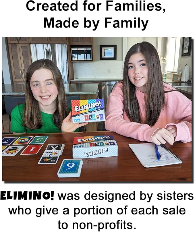 Elimino Family Card Game – Fast, Easy to Learn Card Game for Kids, Adults & Grandparents | Ages 7+, 2–5 Players | Family Game Night Gift