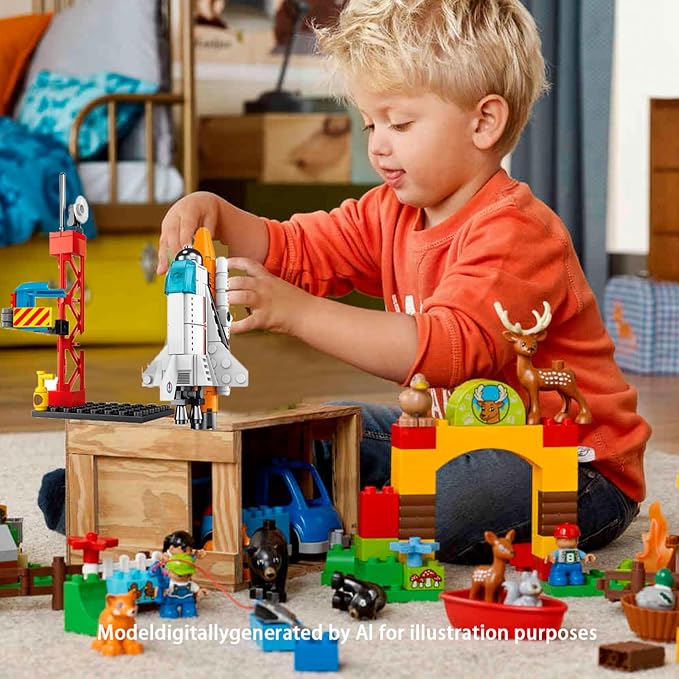 Vilbocr StellarX Spacecraft Building Blocks for Kids Ages 6-12 | 107-Piece STEM Toy Rocket Ship Set | Creative Construction Kit for Space Exploration, Birthday Gift & Classroom Activity