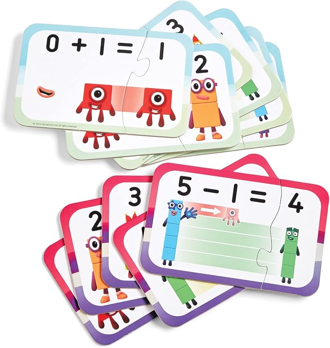 Learning Resources Numberblocks Adding & Subtracting Puzzle Set, Ages 3+, 20 Self-Correcting Maths Puzzles, Based on TV Series