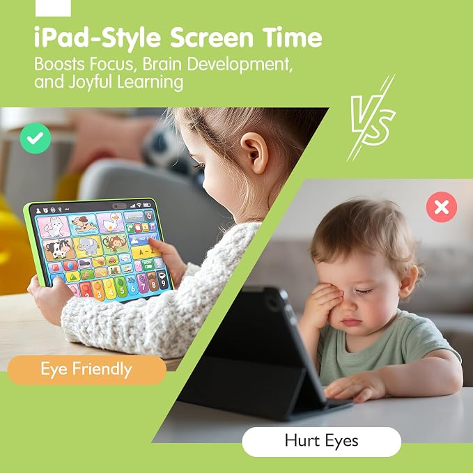 hahaland 5-Language Learning Tablet for Toddlers 1-3 – New Version Educational Toy with Sounds & Speech Therapy – Early Development Easter Gifts for Boys, Girls, Baby, Toddler, Ages 1 2 3