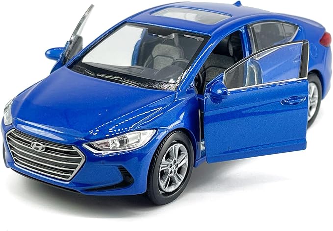 1:36 Scale Elantra Toy Car Model Metal Diecast Toy Vehicle, Doors Open Pull Back, Toys for Boys 3 4 5 6 7 Year Old Toddler Kids Gifts, Men Collection, Home Office Décor Cake Topper, Blue