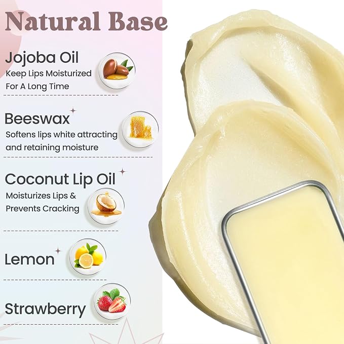 TSVATE Lip Balm Making Kit- Make Your Own Lip Balm for Adults with Shea Butter, Beeswax, Coconut Oil, Moisturizing DIY Lip Gloss Kit, Lip Care Set Christmas Gift for Girls & Women