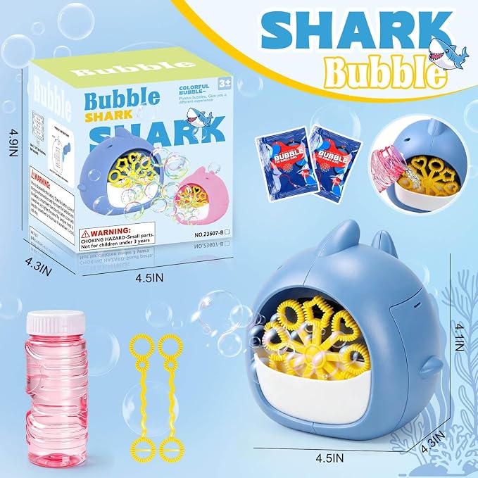 JONEG Bubble Machine Toys for Kids 3-8 Years Old - Bubble Blower Maker with Solutions, Outdoor Toy, Birthday Gift for 3 4 5 6 7 8 Year Old Girls Boys Toddlers