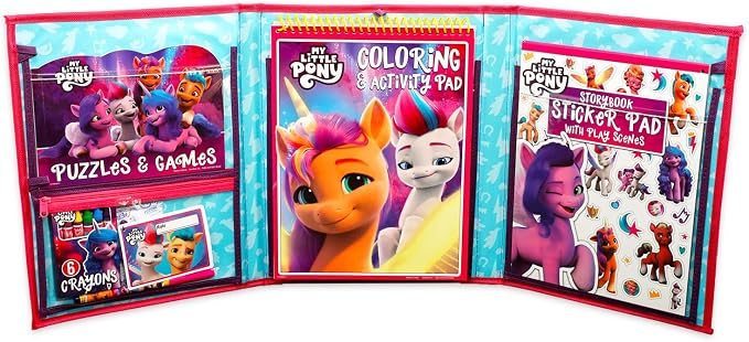 My Little Pony Ultimate Activity Set - Portfolio with Coloring Books, Stickers, Games, Puzzles, Drawing and More | My Little Pony Activities for Girls, Kids