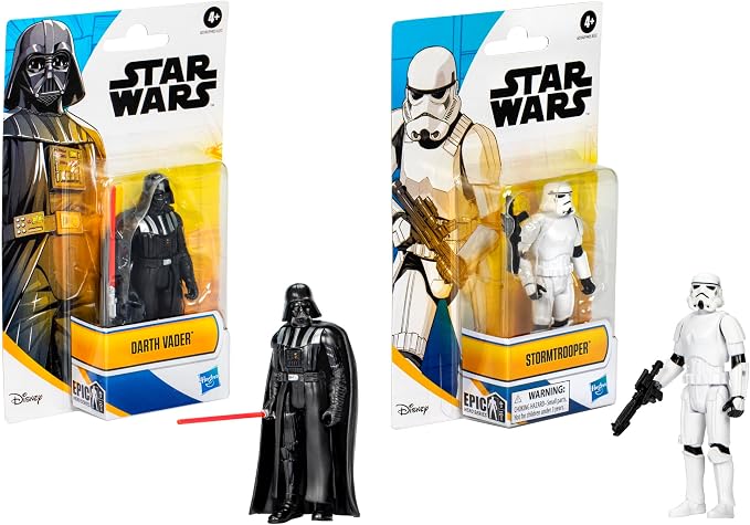 STAR WARS Epic Hero Series Two Pack, Darth Vader & Stormtrooper 4-Inch Action Figure & Accessories, Toys for 4 Year Old Boys and Girls