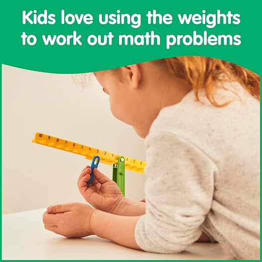 edxeducation Student Math Balance | Includes 20 Weights | Beginner Addition, Subtraction and Equations | Early Math and Number Concepts Manipulative