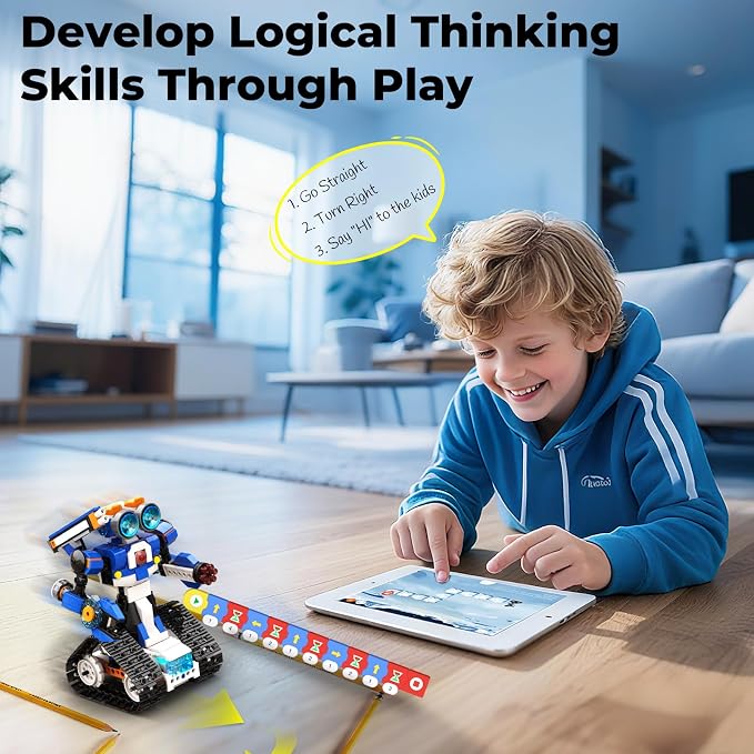 Apitor STEM Robot Toy 6-in-1 Robot Building Kit for Boys Age 8-12, APP Remote Control STEM Coding Toys, Educational Robotics Gifts for Boys Girls Kids Ages 7 8 9 10 11 12 (480 Pieces)