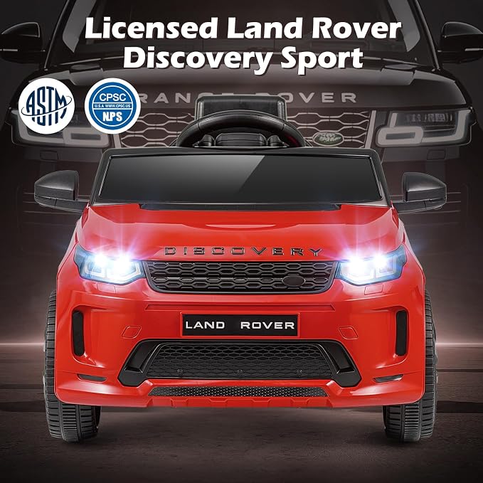 Costzon Ride on Car, Licensed Land Rover Discovery Sport Electric Vehicle, 12V Kids Car with Parent Remote Control, Music, Horn, Song, Gift for Aged 3+ (Red, 38” x 24” x 17”(L x W x H))