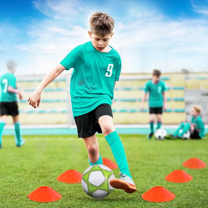 Kids Soccer Goals for Backyard Set - 2 of 4' x 3' Portable Soccer Goal Training Equipment, Pop Up Toddler Soccer Net with Soccer Ball, Soccer Set for Kids and Youth Outdoor Games, Sports, Play