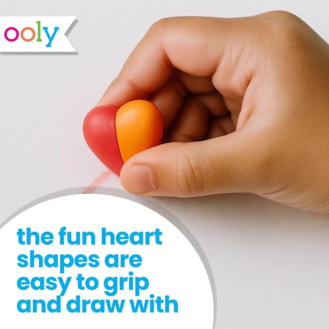 Ooly I Heart Art Erasable Crayons, Twistable Kids Coloring Kit, 12 Bright Colors, Gifts for Kids