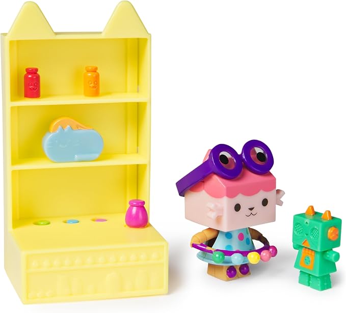 DreamWorks GABBY'S Dollhouse, Celebration Series Baby Box Cat Bobble Figure with Dollhouse Furniture and Accessories, Kids Toys for Girls & Boys Ages 3 and Up