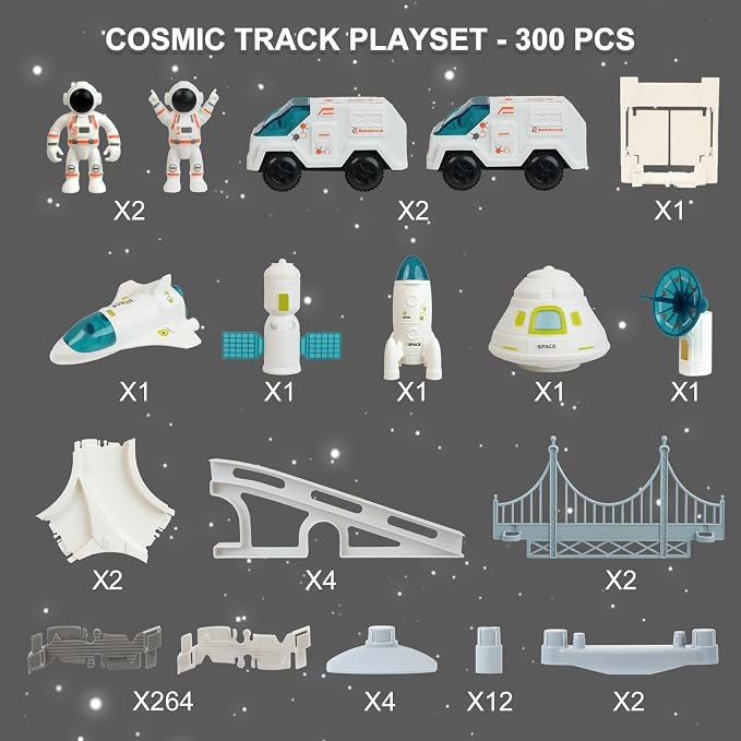 Race Track Set for Kids - Best Birthday Gift for Boys 3 4 5 6 7 Years Old, 290+ PCS DIY Flexible Tracks Toys with Cars