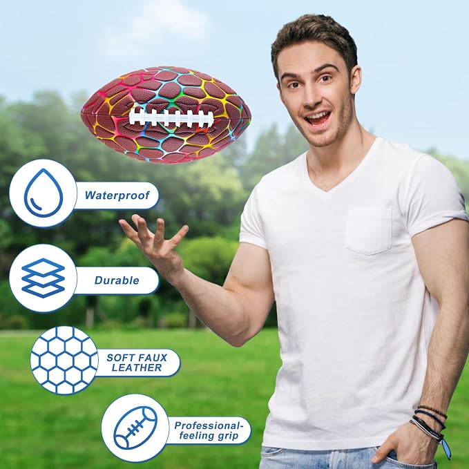 Jasonwell Pool Beach Water Football - Strong Grip Waterproof Football for All-Weather Play Pool Toys Beach Games Outdoor Sports Lake Toy Christmas Birthday Gifts for Kids Boys Teens Adults
