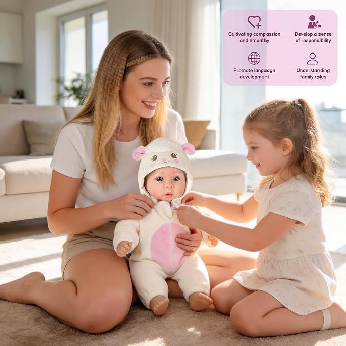Aori Baby Doll Realistic, 17-inch Lifelike Baby Dolls Set with Feeding Kit Included, Real Life Newborn Baby Doll for Kids 3+, Parents, Elderly and Collectors